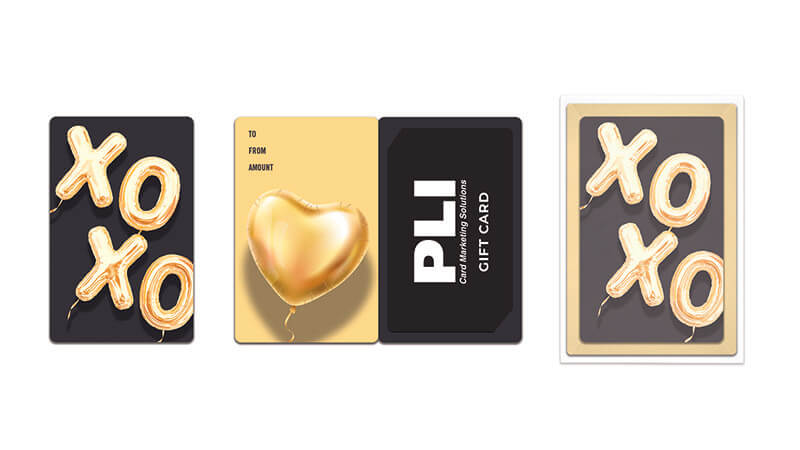 mini and standard gifting card gold xoxo-plicards