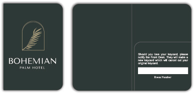 key card presentation envelope bohemian palm hotel-plicards