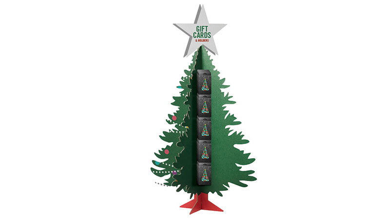 displays christmas tree-plicards